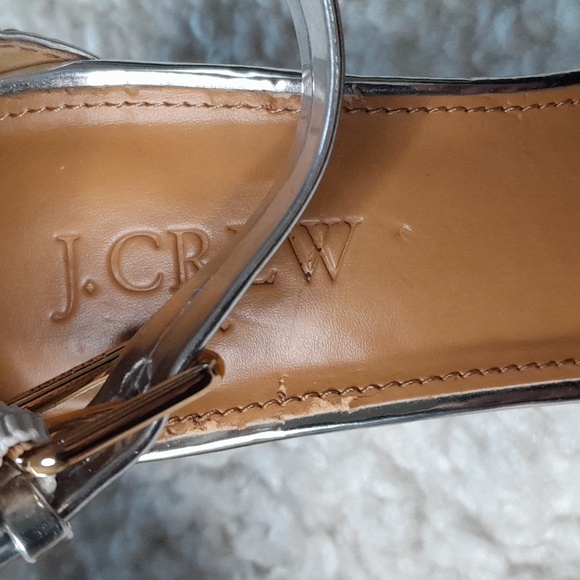 J CREW FACTORY SILVER/mirror  scrappy heels size 7.5 - Picture 16 of 16